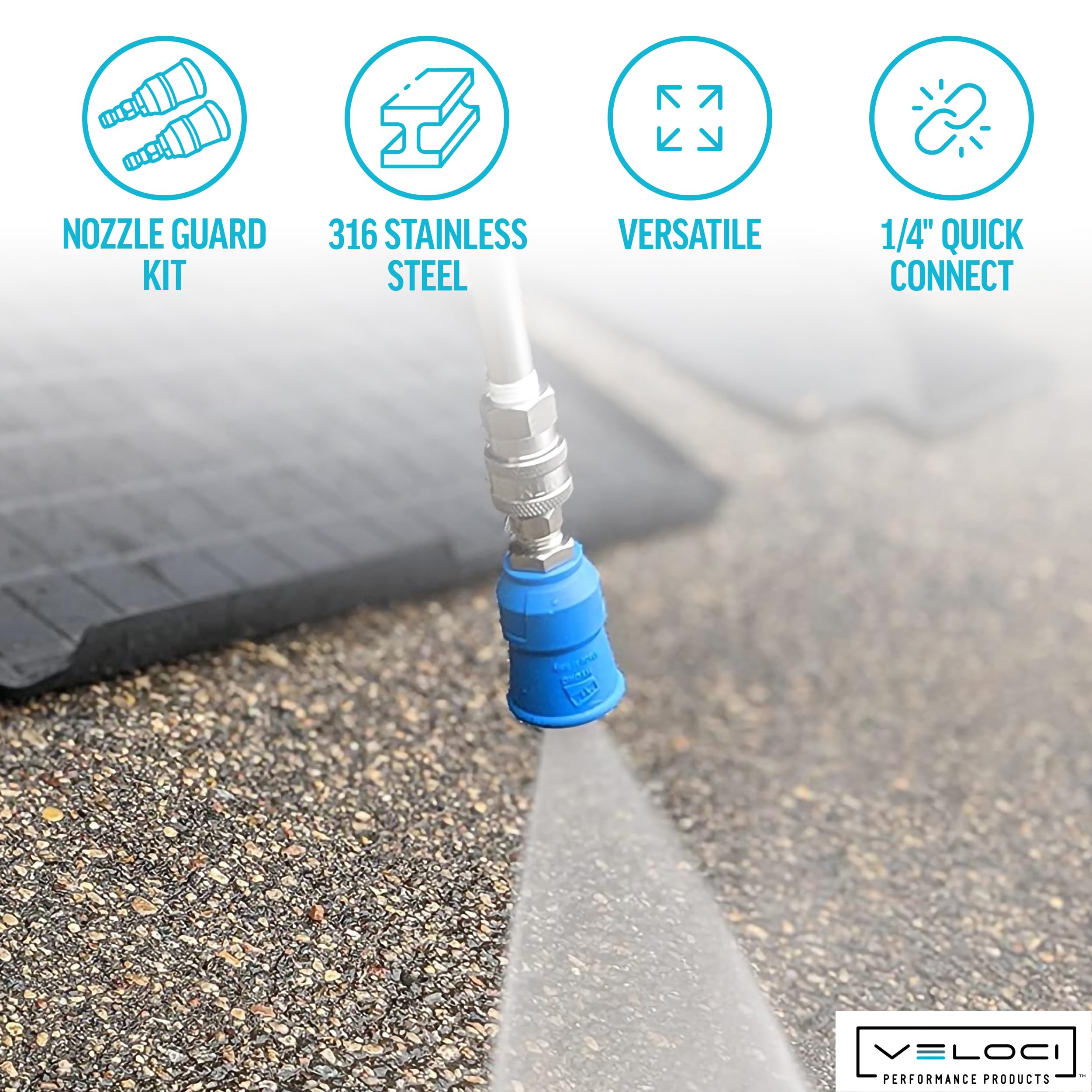 MTM Hydro Acqualine 16.7201 - Protezioni per ugelli per idropulitrici con supporto protettivo, attacco rapido da 1/4", per uso commerciale, kit 3.0 da 25 e 40 gradi