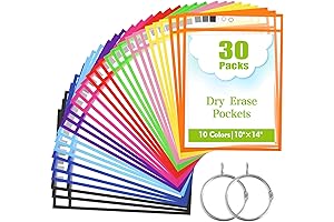 SpringFlower 30 Pack Dry Pockets Classroom Teacher Supplies