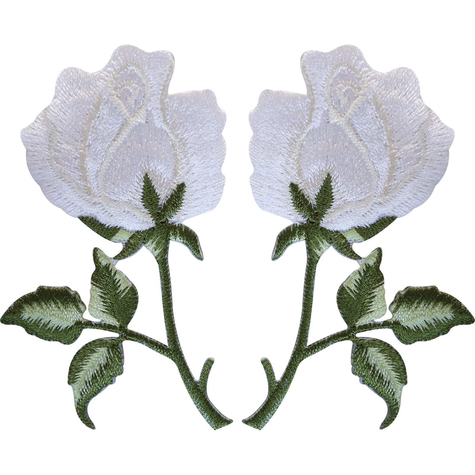Toppe ricamate 3D a forma di rose e fiori, da cucire, in tessuto di