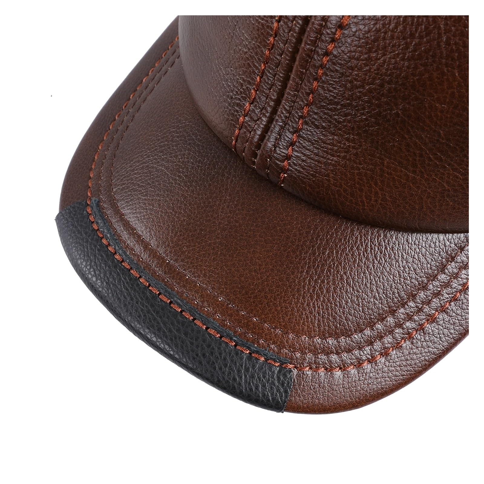 Unisex Genuine Real 100% Cowhide Leather Men's Baseball Cap for Fall Winter Thick Warm Outdoor Sports Women's Hats Adjustable