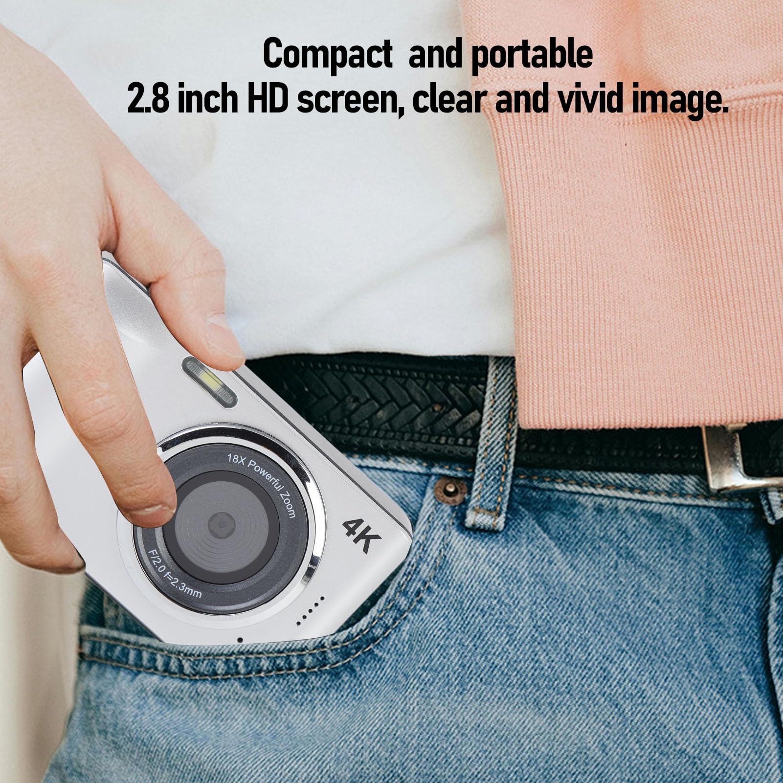 Amazon | デジタルカメラ、2.8インチ画面付き4K 1080Pカメラ、18X