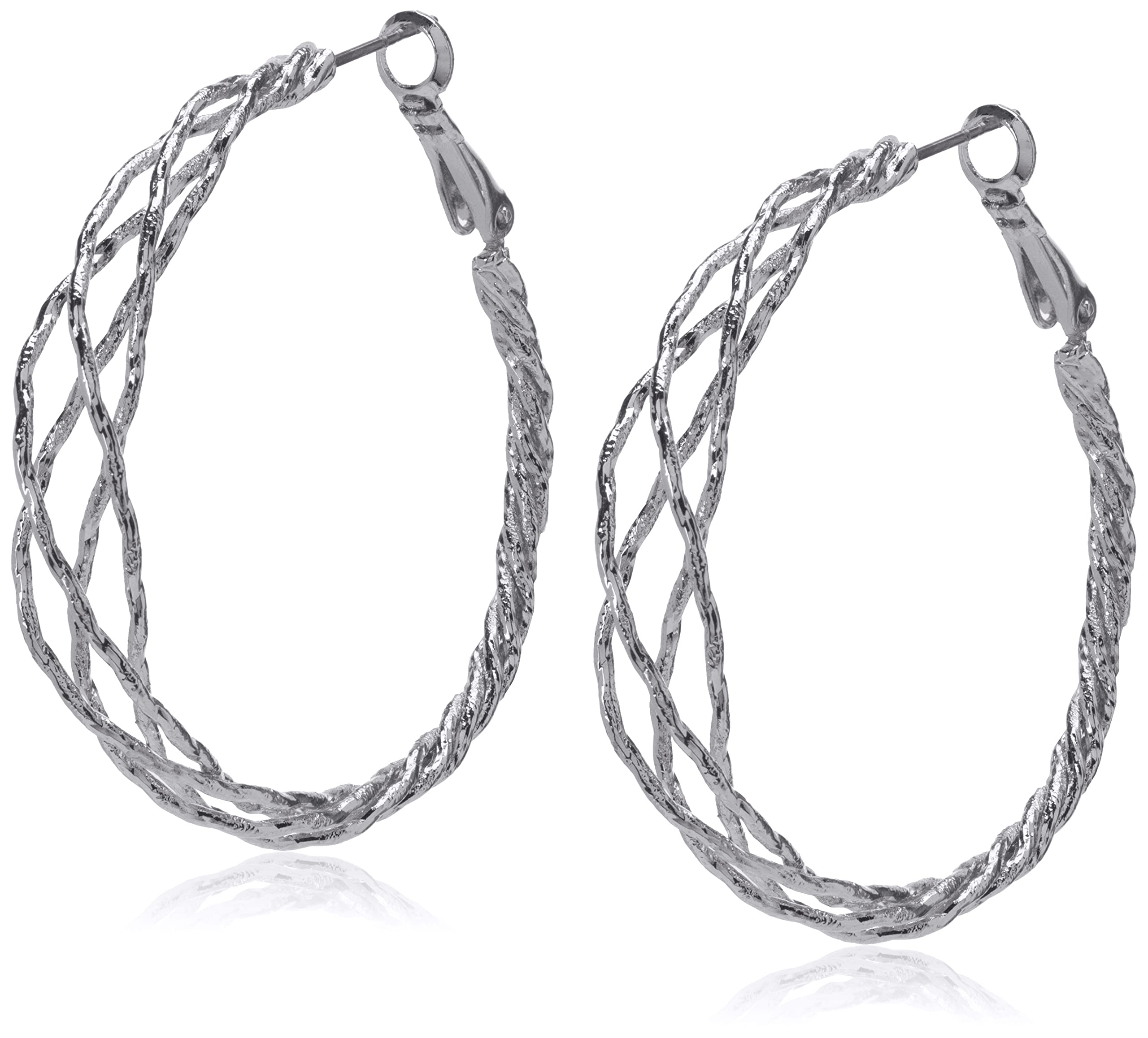 GUESSBraided Silver Hoop Earrings
