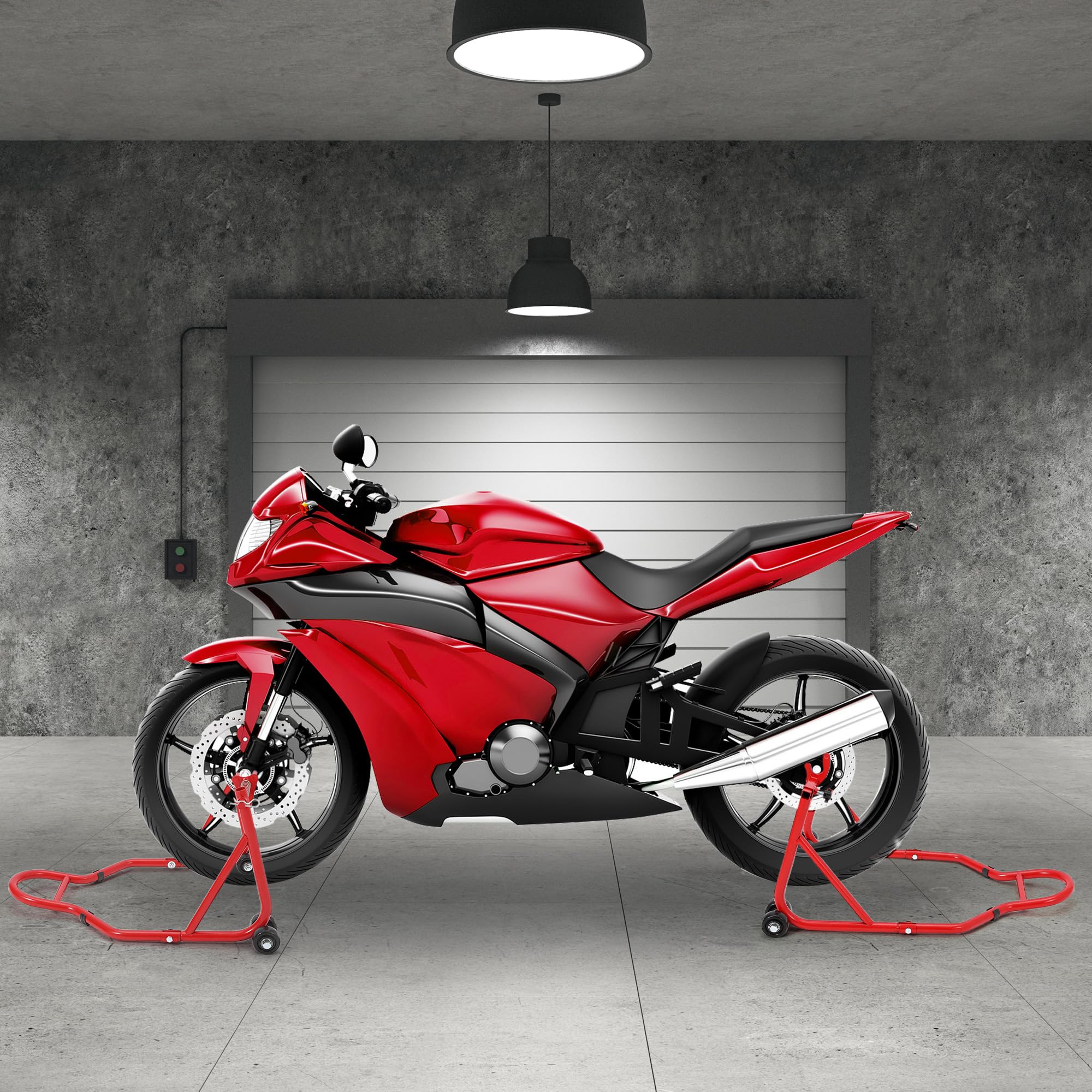 Caballete Para Motocicleta Con Capacidad De 850 Lb, Caballetes Elevadores Para Ruedas Delanteras y Traseras Con Ruedas, Caballete Universal Para Motocicleta
