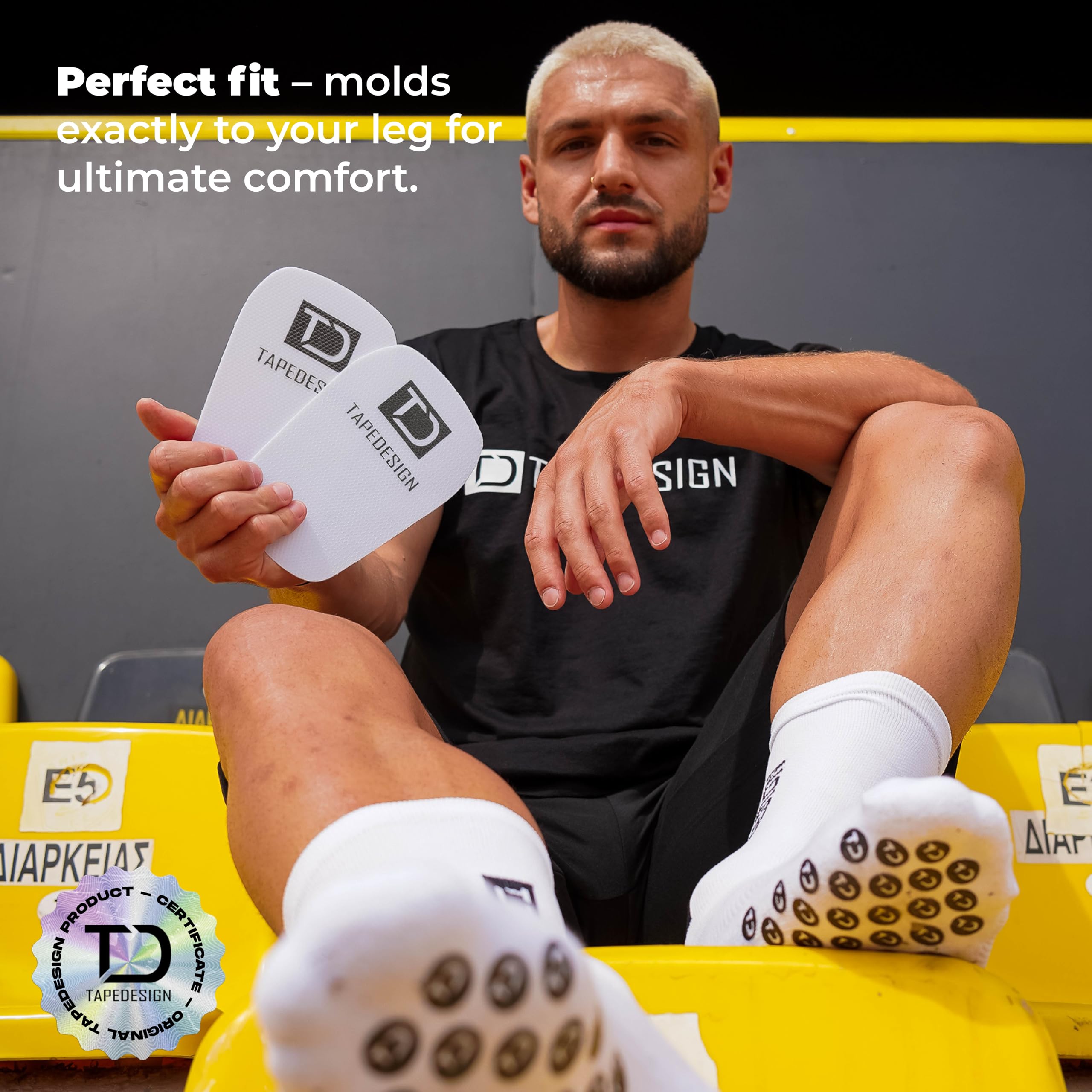 Tapedesign – Bundle Allround Socks Classic + Shinguards 2.0 – antypoślizgowe skarpety piłkarskie i ultralekkie ochraniacze piszczeli – idealne trzymanie i komfort – technologia antypoślizgowa do