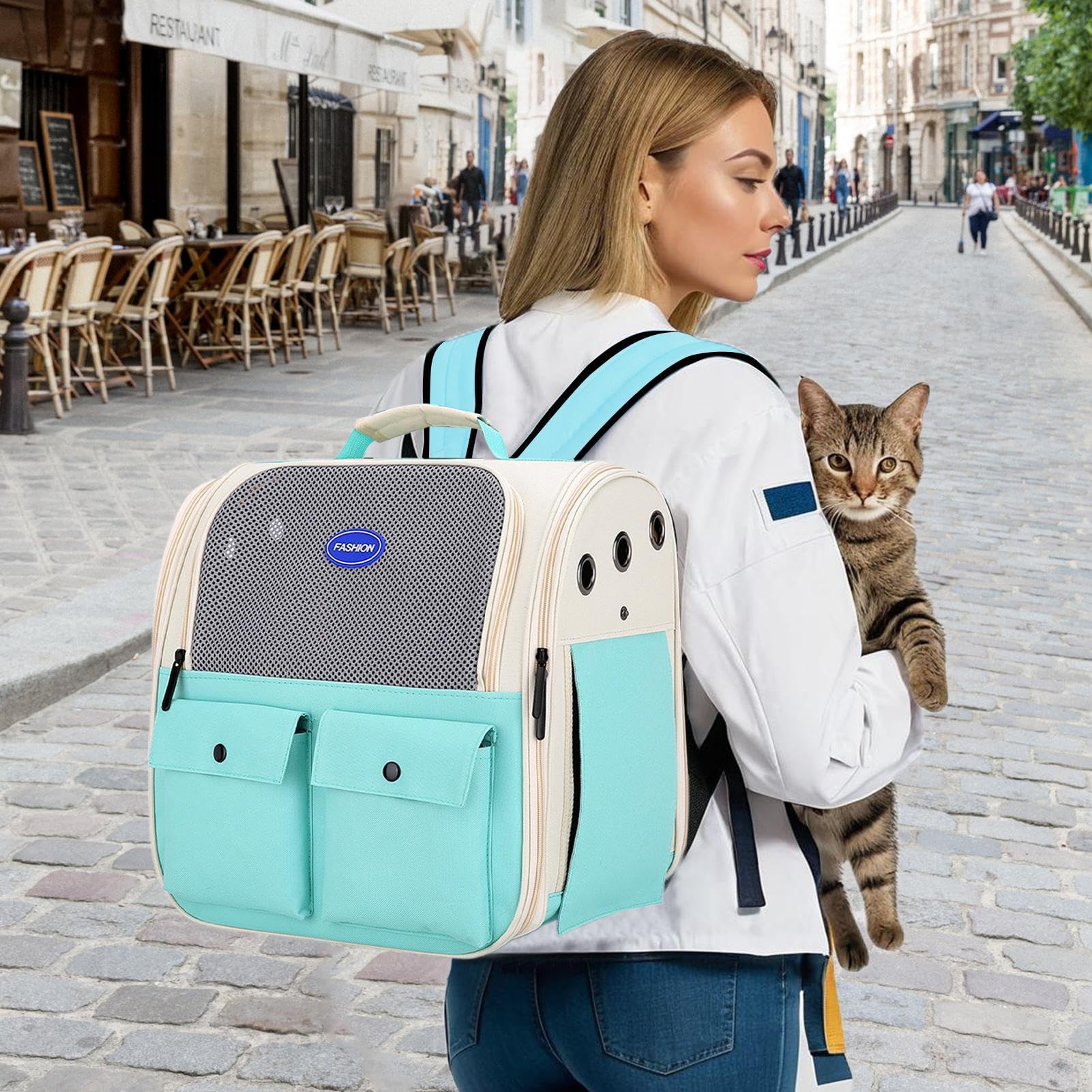 Mochila de Gato - Mochila de Mascota de Malla Transpirable, Mochila para