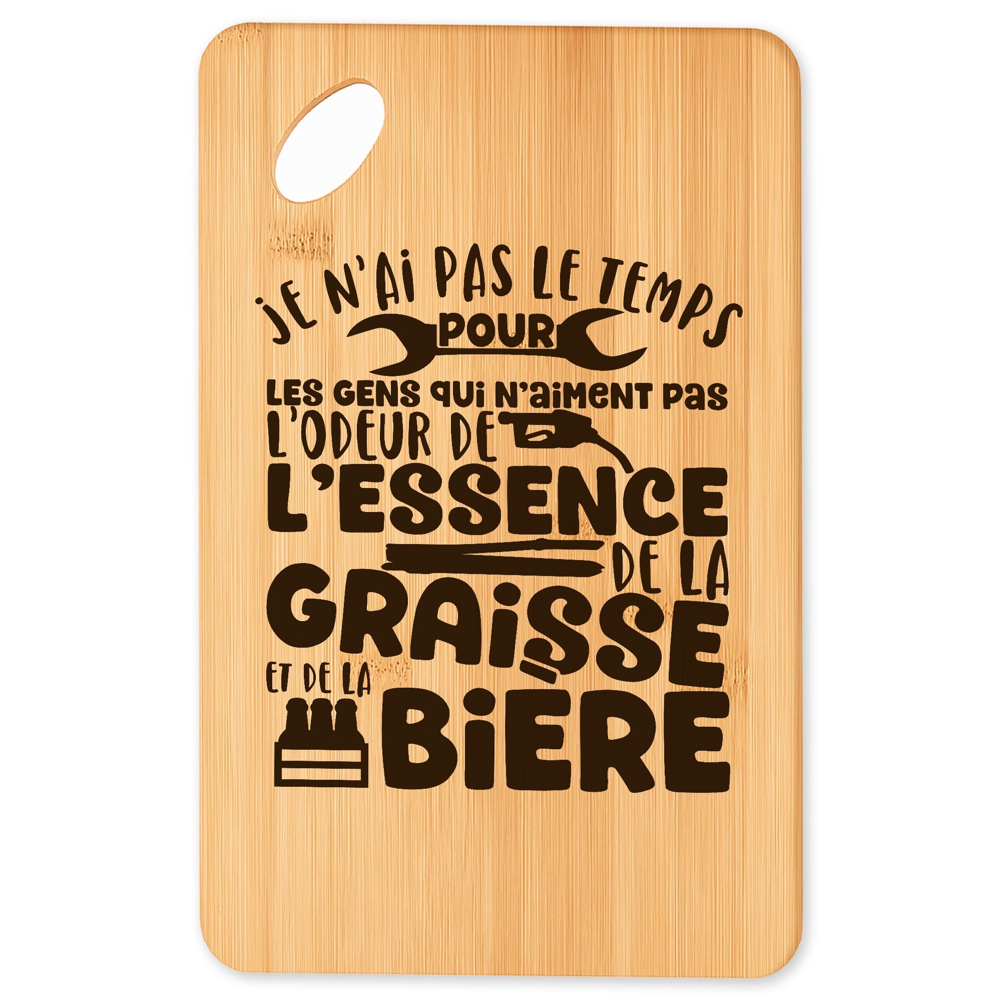 Planche à découper Garage 11, le cadeau original cuisine pour surprendre vos proches