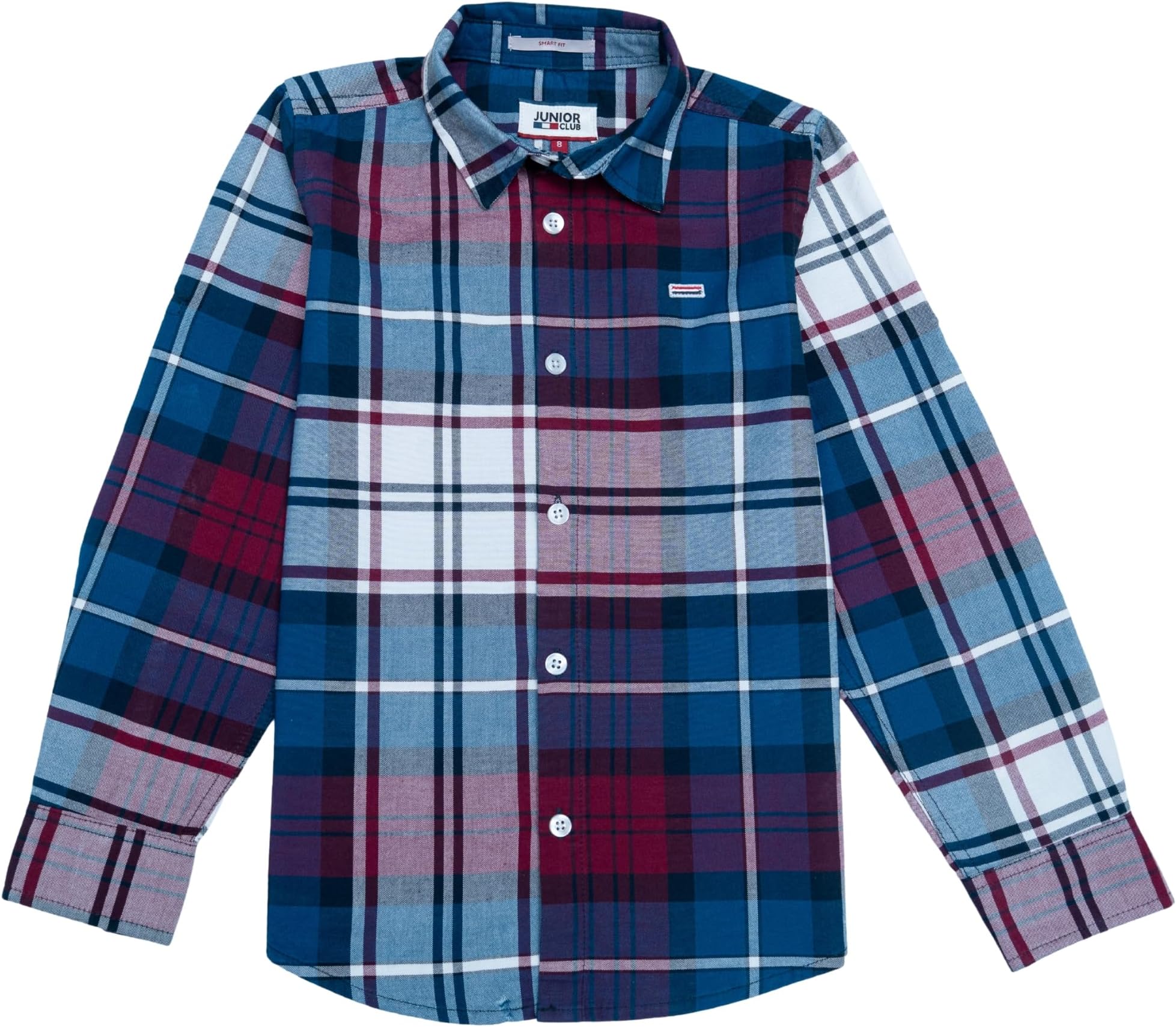 Regular Fit Oxford Stretch Check Full Sleeve Shirt for Boys