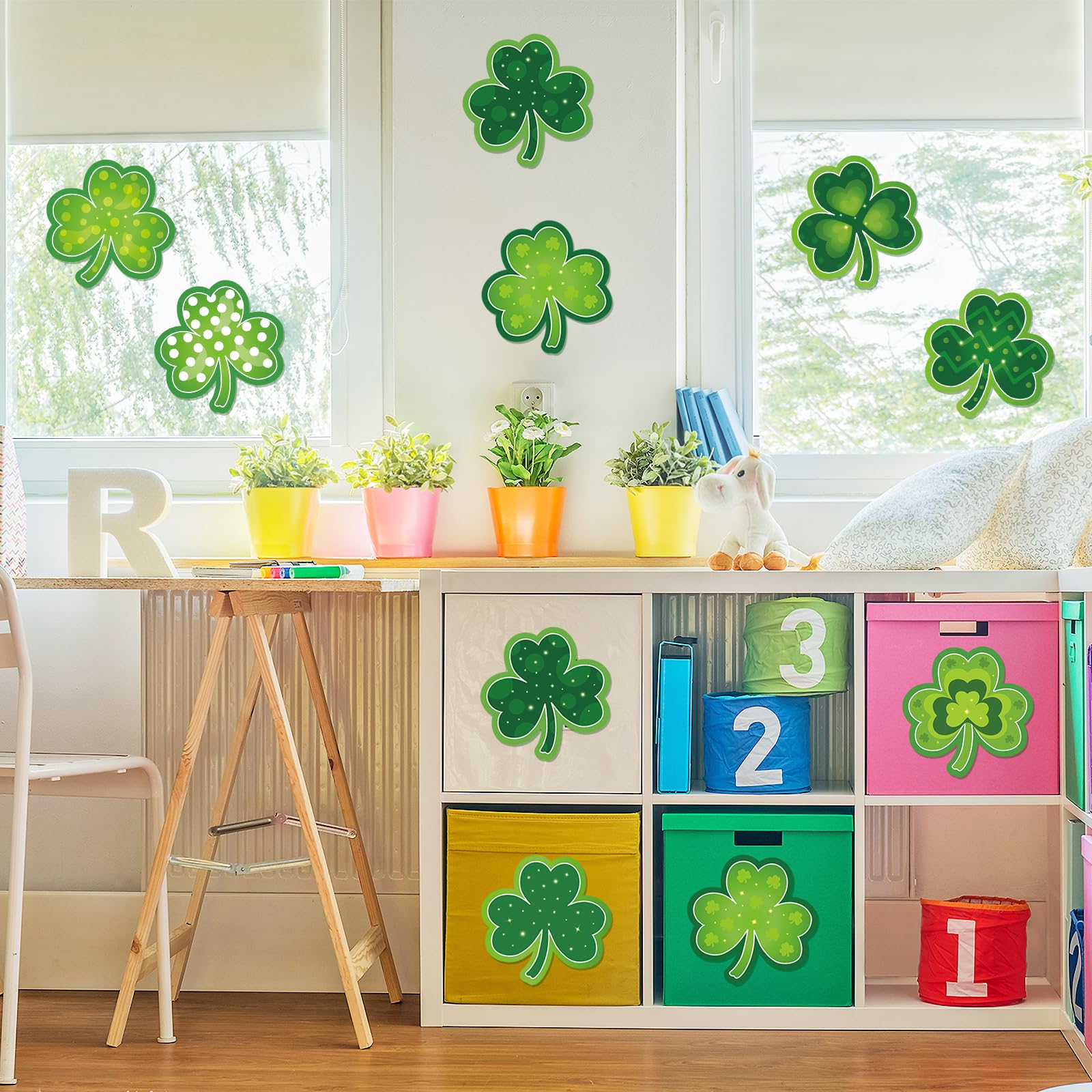 St. Patrick‘s Day Deko-Set Mit Kleeblättern & Baum-Pinnwand – Bunte Ausschnitte Für Klassenzimmer, Party & Zuhause