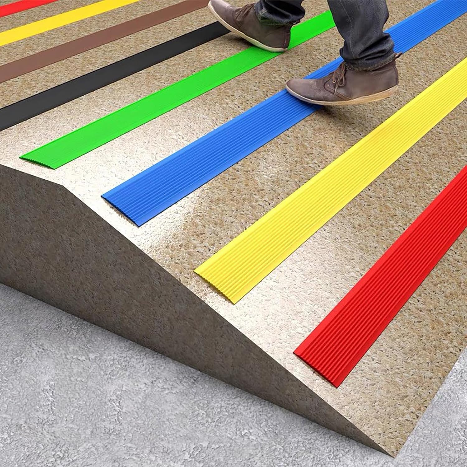 Tira antideslizante para peldaños de 1 m, autoadhesiva, 8 cm de ancho, para seguridad en interiores y exteriores