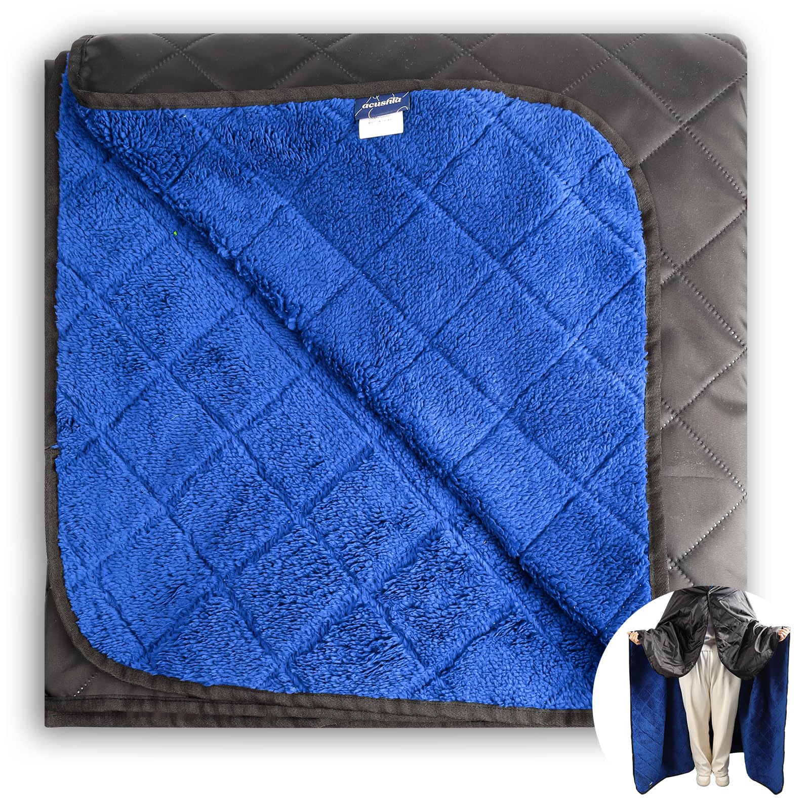 ACUSHLA wasserdichte Fleece-Decke, Campingdecke für kaltes Wetter, Outdoor, Strand, Picknick, Stadion, Fußball, Auto, isoliert, Winddicht, sandfest und maschinenwaschbar, 145x 200 cm