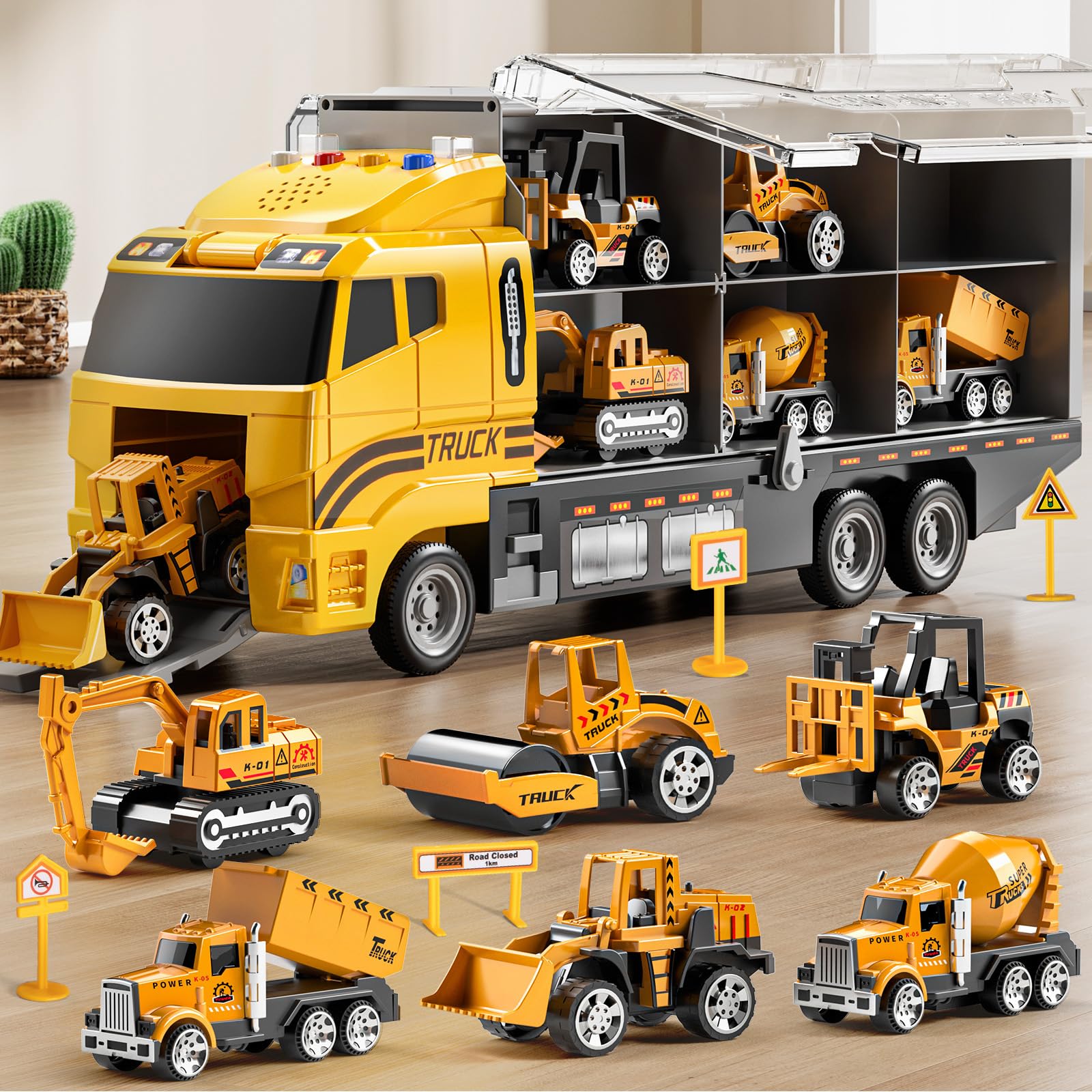 Snapklik.com : TEMI Construction Truck Toy Set