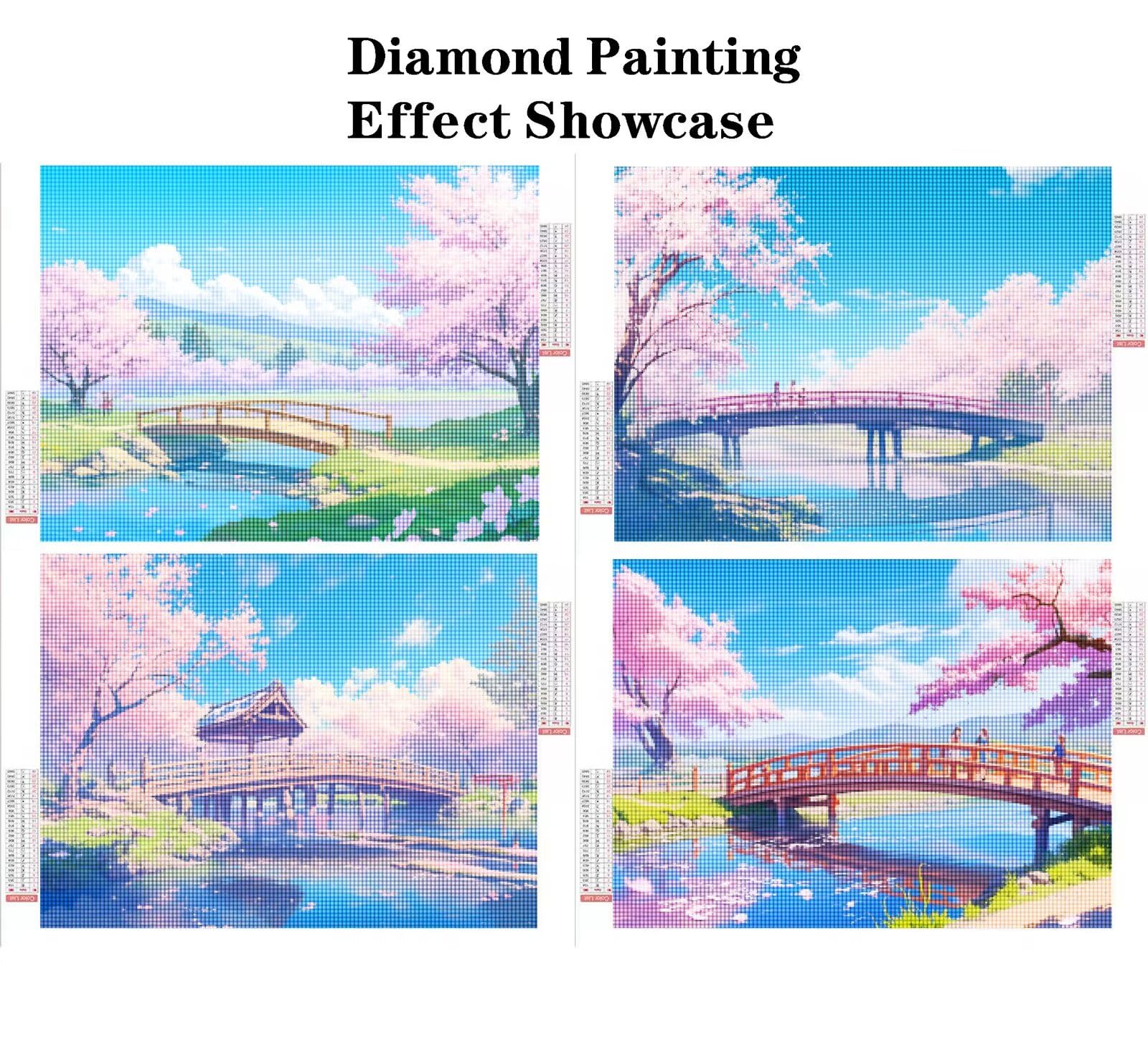 Malarstwo diamentowe krajobraz 70 x 50 cm kwadratowy obraz diamentowy 4 sztuki 2026 nowy zestaw do malowania diamentami 5D z akcesoriami, prezenty świąteczne, dekoracje świąteczne i noworoczne i
