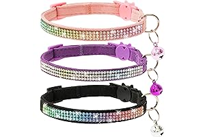 Adjustable Rhinestone Bling Cat Collar