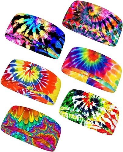 Forchrinse Girasol con Texto Impreso 6 Piezas Diadema Deportiva Sudorosa Diadema Elástica Suave Bandas para el Cabello Unisex Diademas Deportivas