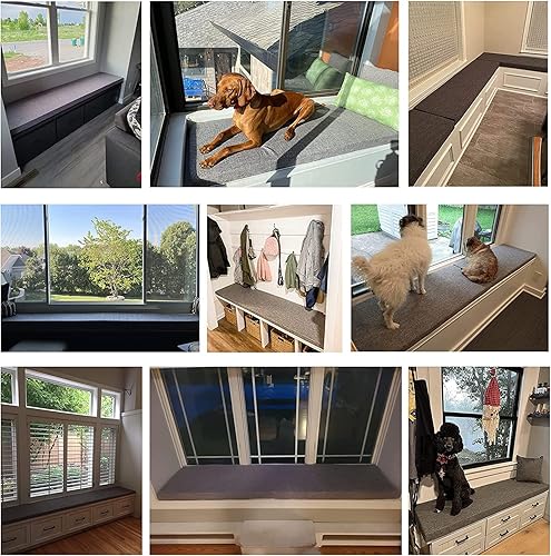 Miniatura 7 de Seat Cushion Custom Size, Bench Pad, Bay Window Cushion, Chair Pad, Sofa Cushion, Window Seat Pad, Furniture Cushion, Linen Fabric, IndoorOutdoor