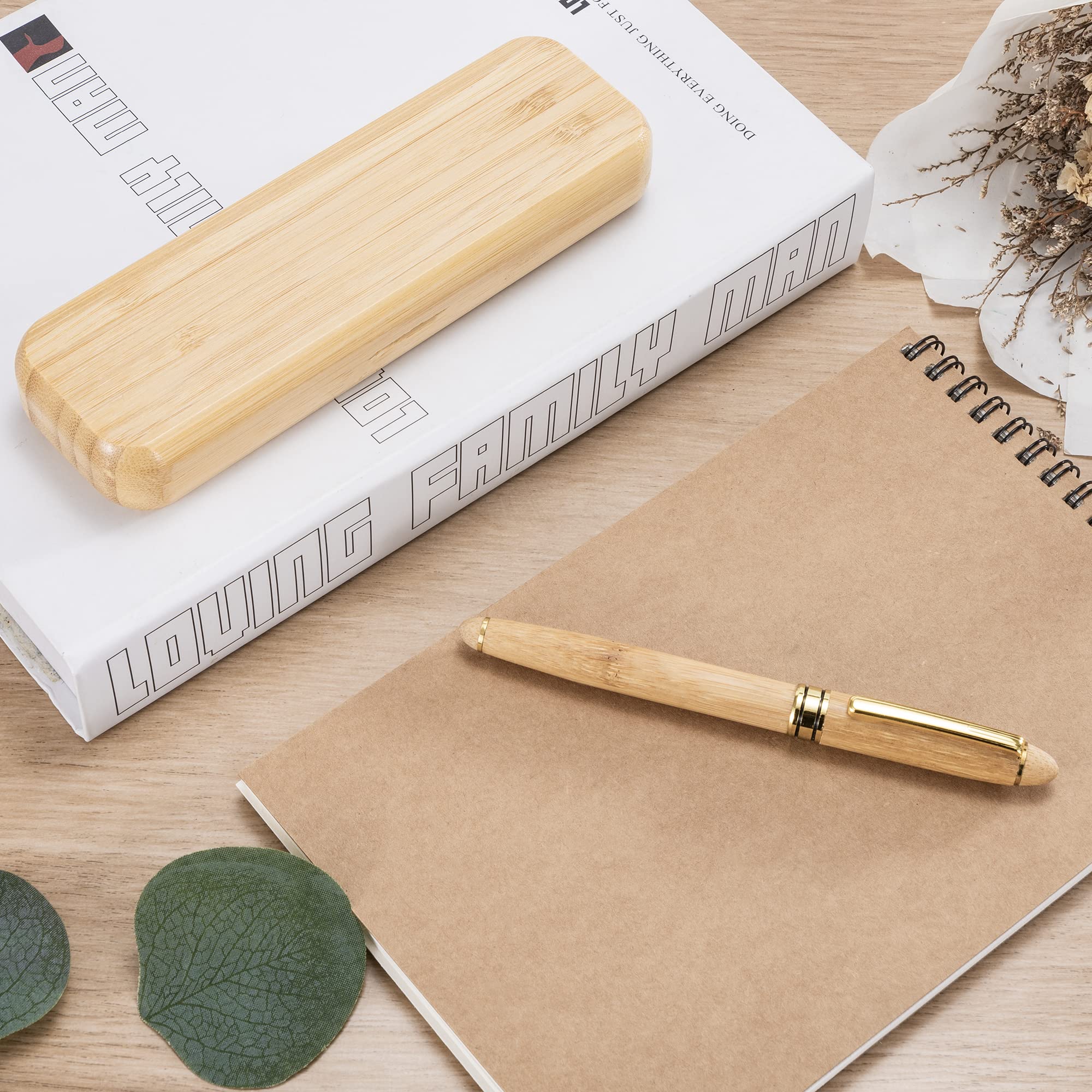 Mpm Stylo À Bille En Bois Dans Une Boîte En Bambou, Respectueux De L