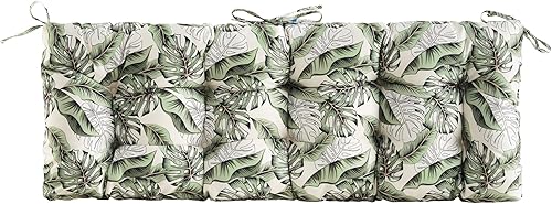 ARTPLAN Cojín de banco para exteriores para muebles de patio, cojín de sofá biplaza copetudo para silla de banco de mimbre de metal de madera, 48 x