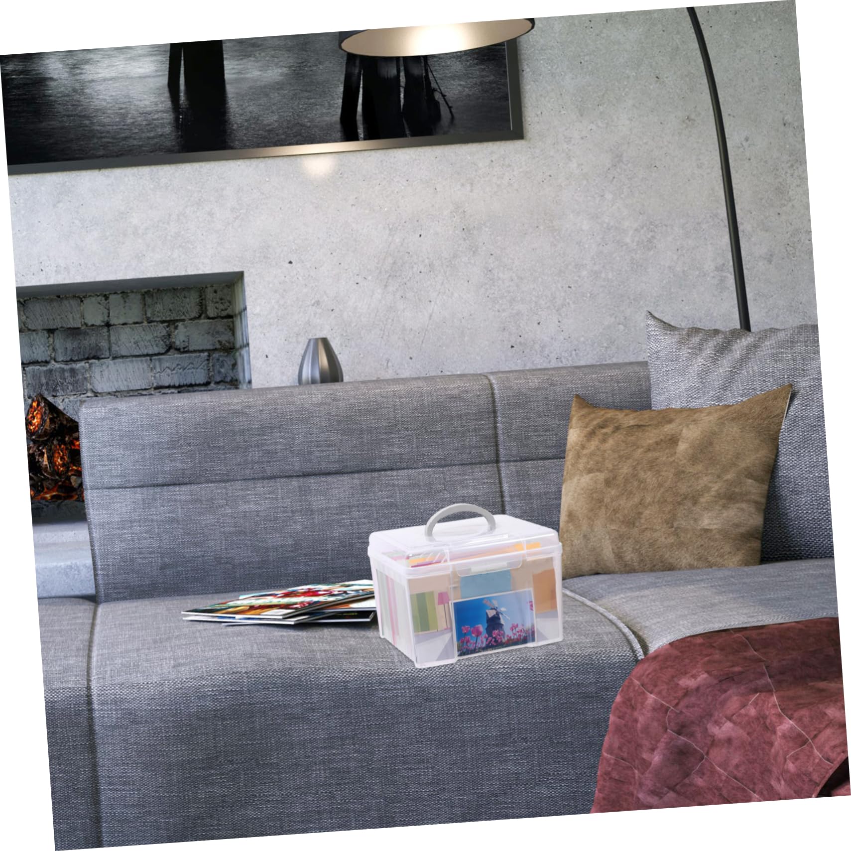 Kunststoff Aktenbox 6 Fächer Mit Deckel Tragbarer Dokumentencontainer Leicht Transparent Für Büro Schule Zuhause