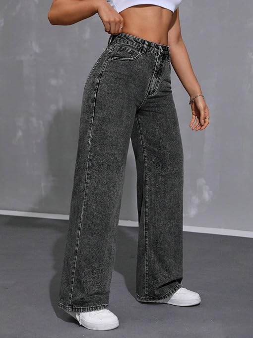 Amazon.com: YJWUK jeans for women trendy Wide Leg Loose Fit