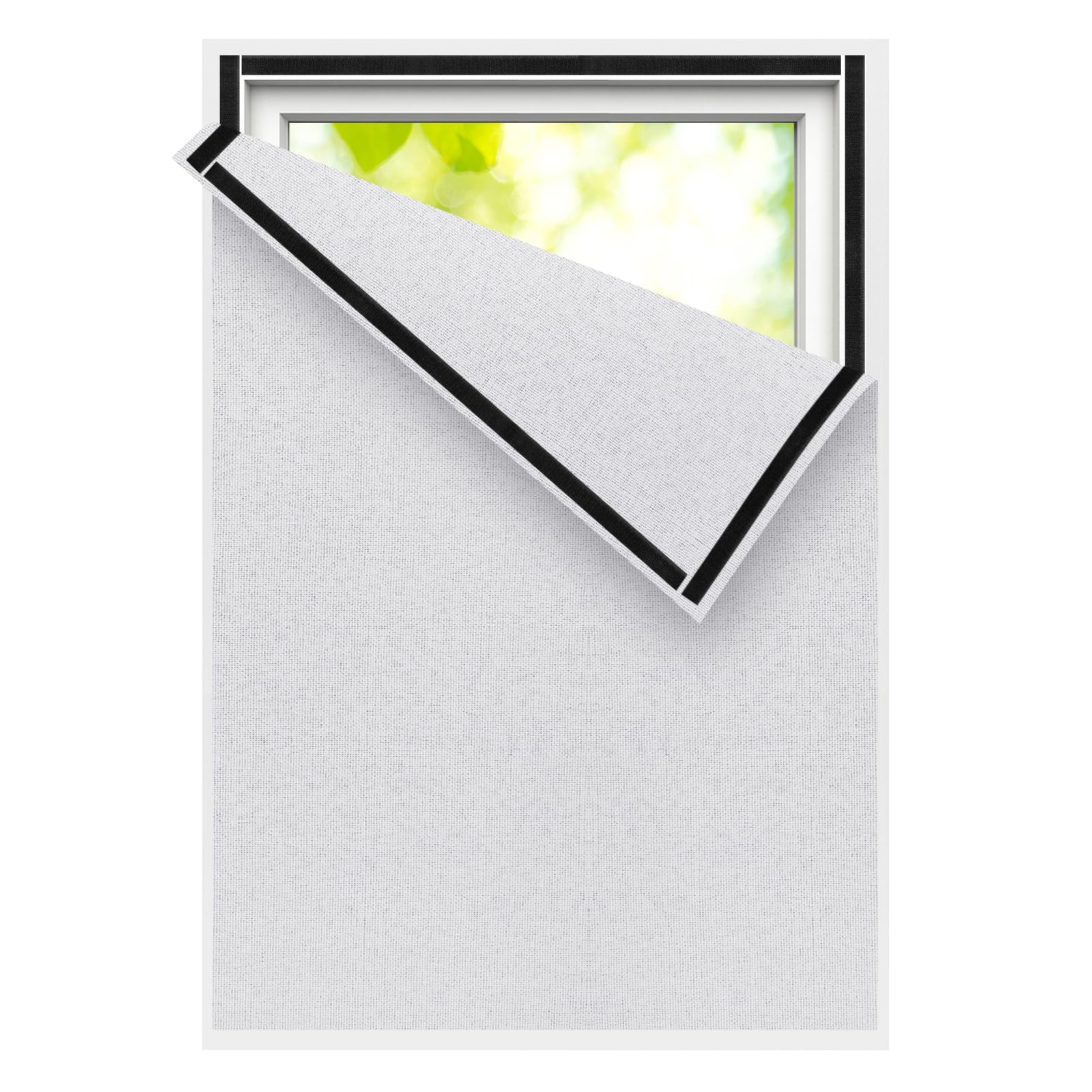 Fenster Verdunkelung,Leinenoptik Dachfenster Sonnenschutz,Hitzeschutz Fenster Innen,Verdunkelungsrollo Ohne Bohren,Dachfensterrollos Blinds Zuschneidbar,Verdunklungsfolie Meterware für Schlafzimmer