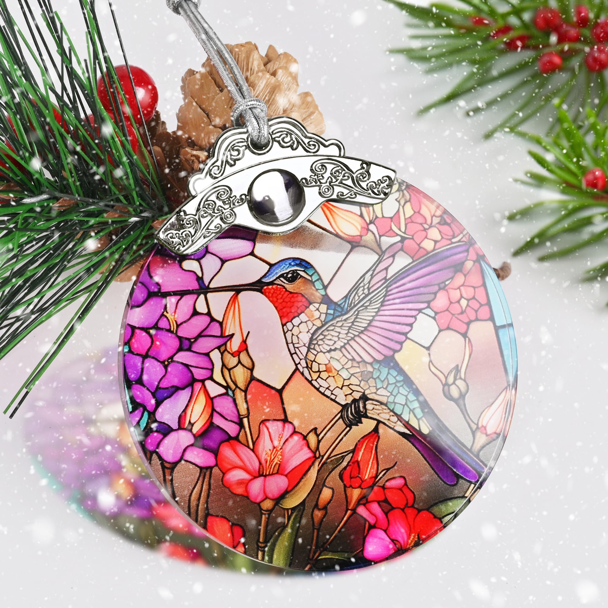 ステンドグラスのクリスマスオーナメント ステンドグラス クリスマス オーナメント リース その他