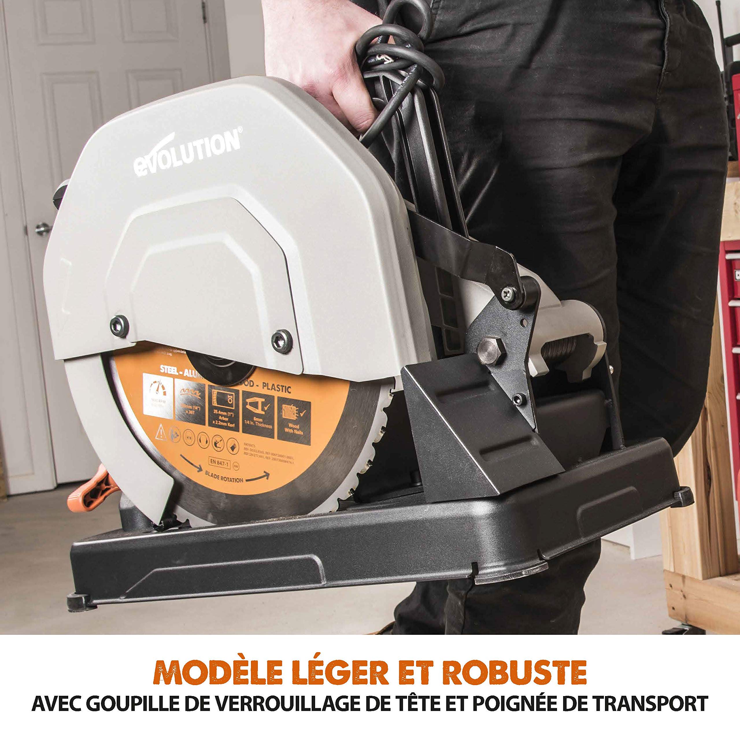 Evolution Power Tools R355CPS Scie À Tronçonner 355 mm Lame Circulaire Multi-Matériaux