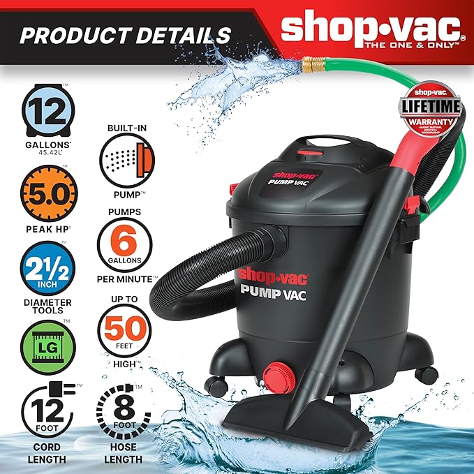 Aspiradora Taller 12 Gal 5.0 HP Enchufable 120V Ciclón miniatura 2