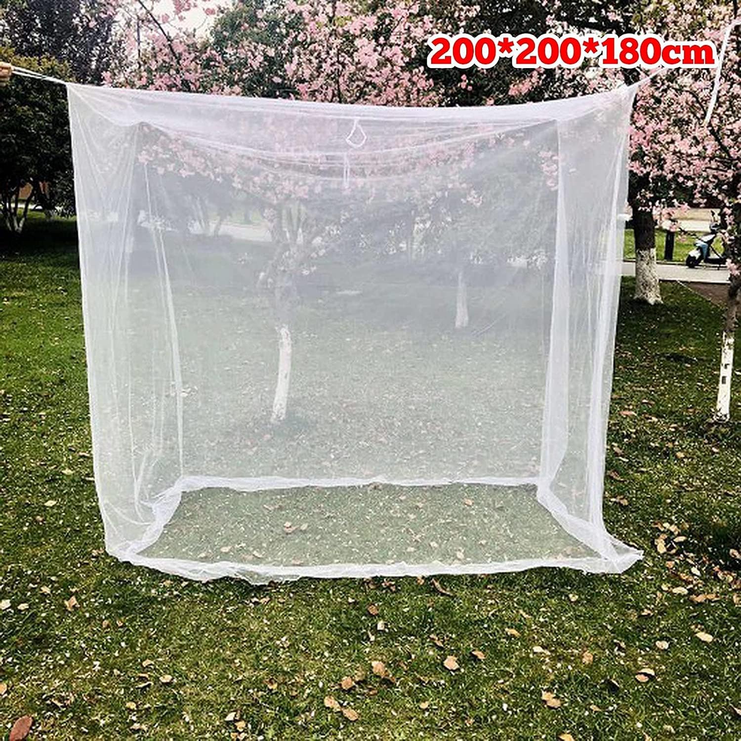 Outdoor Camping Mosquito Net, Large Size Mesh Insect Netting with Storage Bag for Camping, Picnic, Outdoor Trips (No-Opening 79"x79"x71")