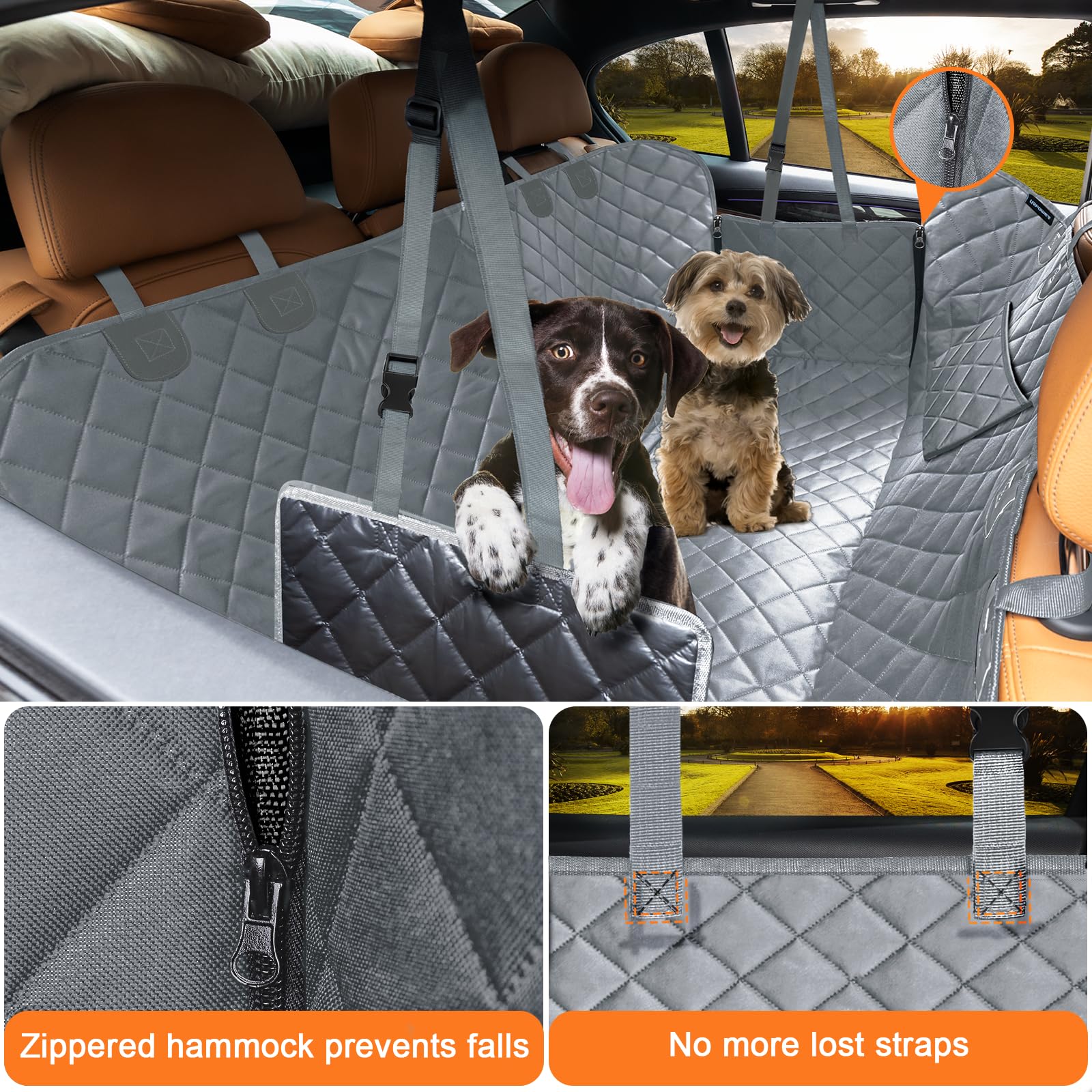 URPOWER Dog Car Seat Cover for Back Seat, Waterproof Hammock for Car & SUV view 2