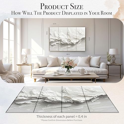 Miniatura 2 de Soon Global Paquete de 8 paneles acústicos de pared, paneles acústicos artísticos de 48 x 39 pulgadas, paneles acústicos decorativos, paneles de