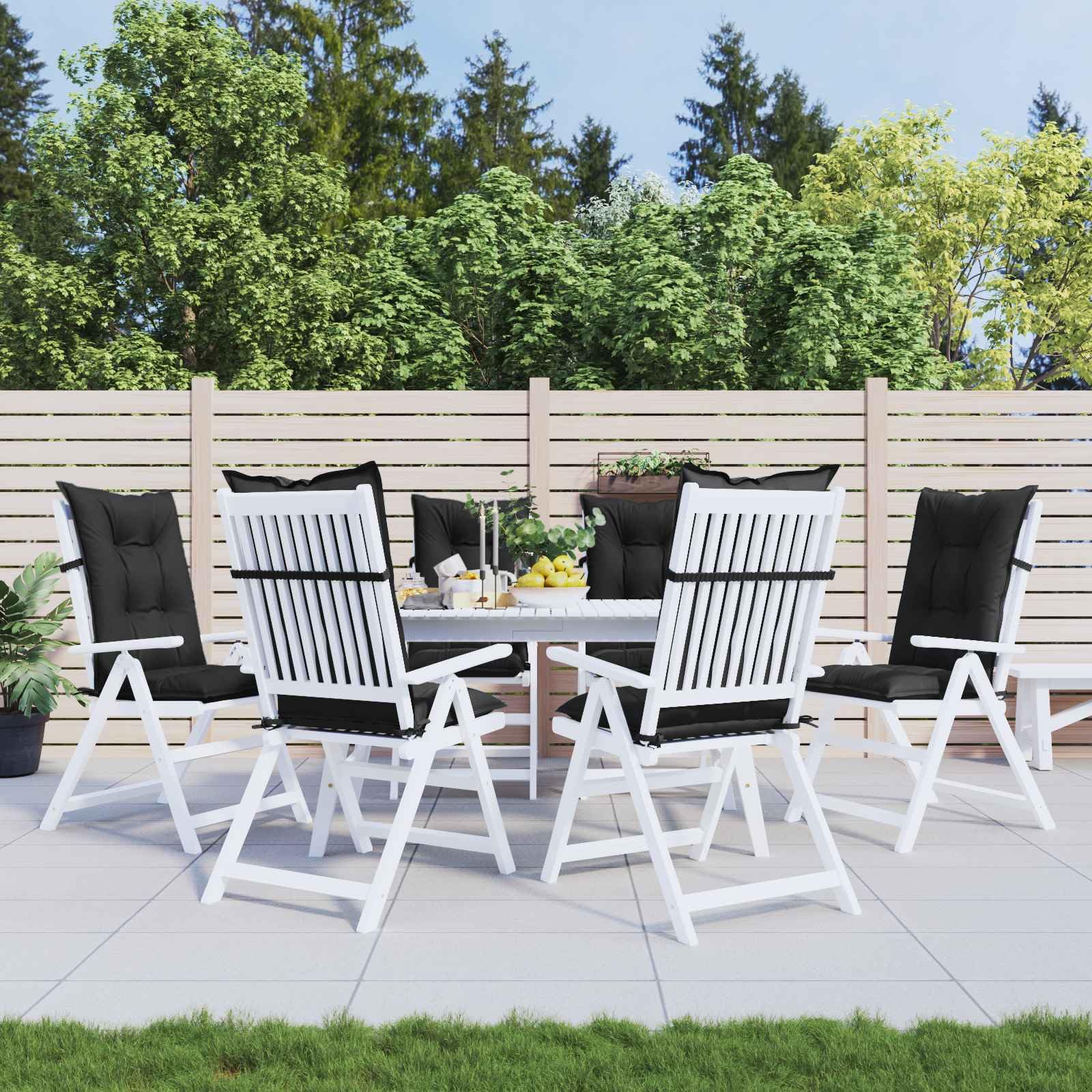 Coussins de chaise à dossier haut pour terrasse et balcon repas conviviaux lot de 6