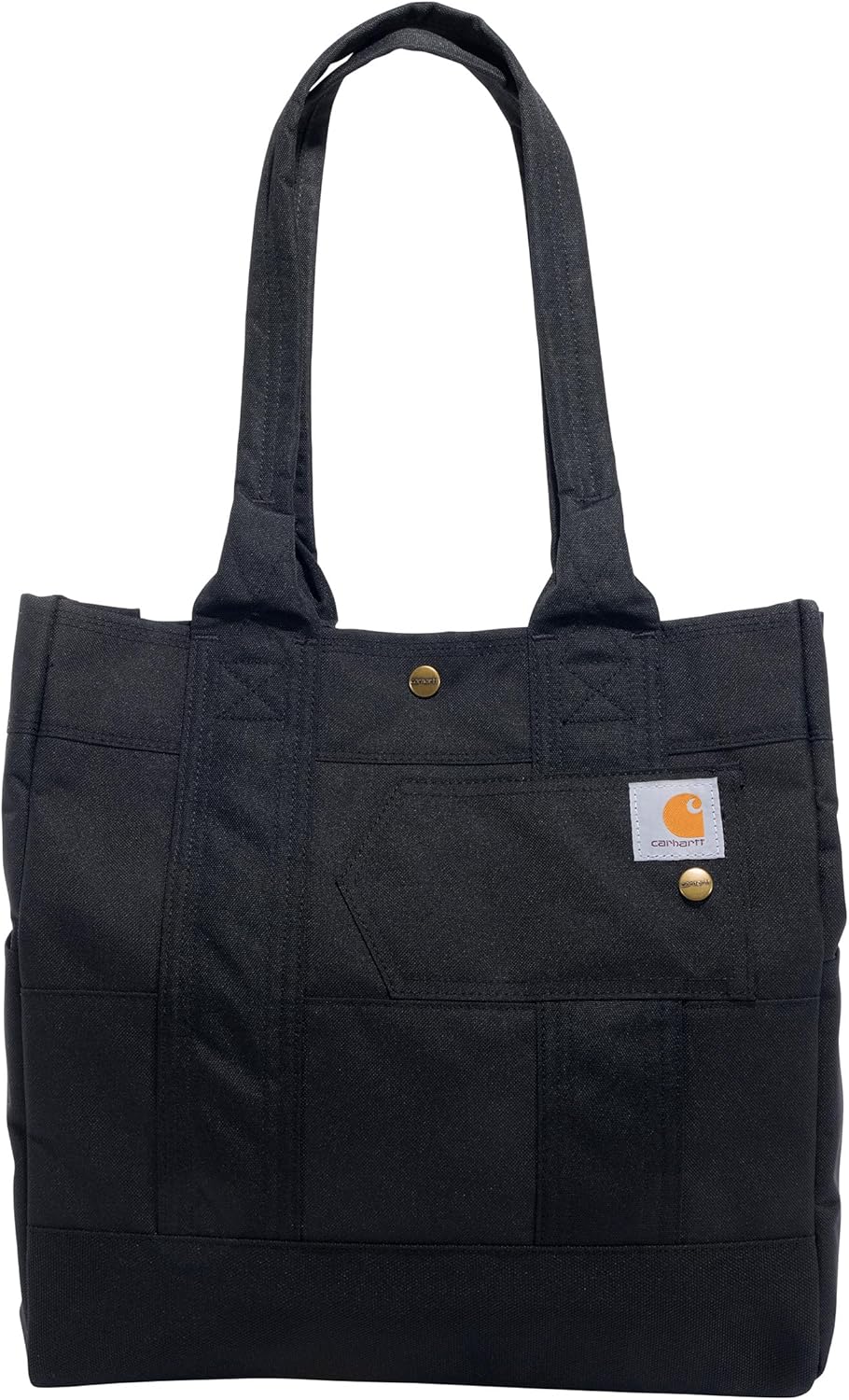 Carhartt Vertical Snap Tote, Durable Tote Bag With Snap Closure, Carhartt Brown