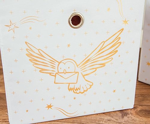 Miniatura 4 de Harry Potter Hedwig - Organizador de cubos de almacenamiento de 11 pulgadas, juego de 2, contenedor de cesta de tela, organizador de armario de