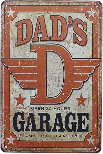 UOOPAI Letrero de metal vintage para garaje de papá, placa antigua, póster de pared para garaje, decoración del hogar
