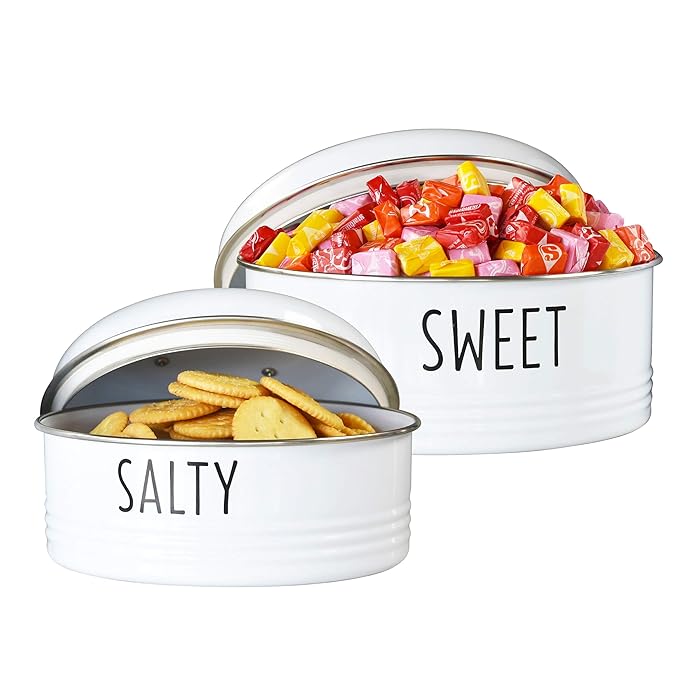 Buy Outshine Farmhouse Round Tin Snack Containers with Lids Set of 2