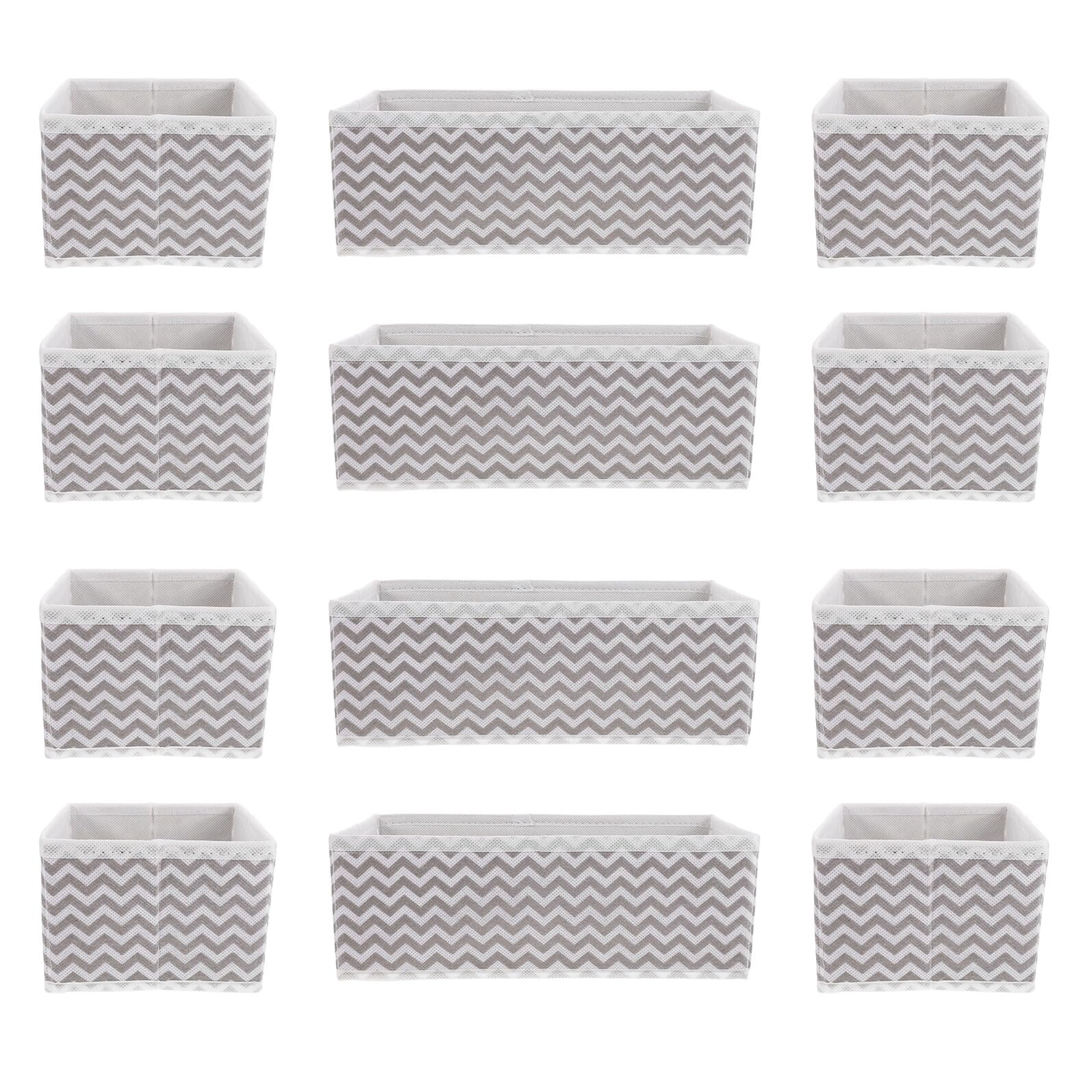 Angoily Set da 12 Organizer per Cassetti Pieghevoli Non Tessuto Divisori per Biancheria Intima e Vestiti Contenitori Aperti per Armadi Cassettiere e Guardaroba Soluzione Salvaspazio