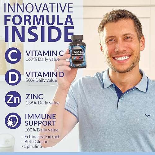 Miniatura 2 de Multivitamínico para hombres 35 en 1 - Suplemento dietético para el apoyo inmunológico diario y energético - Multivitamínicos para hombres con