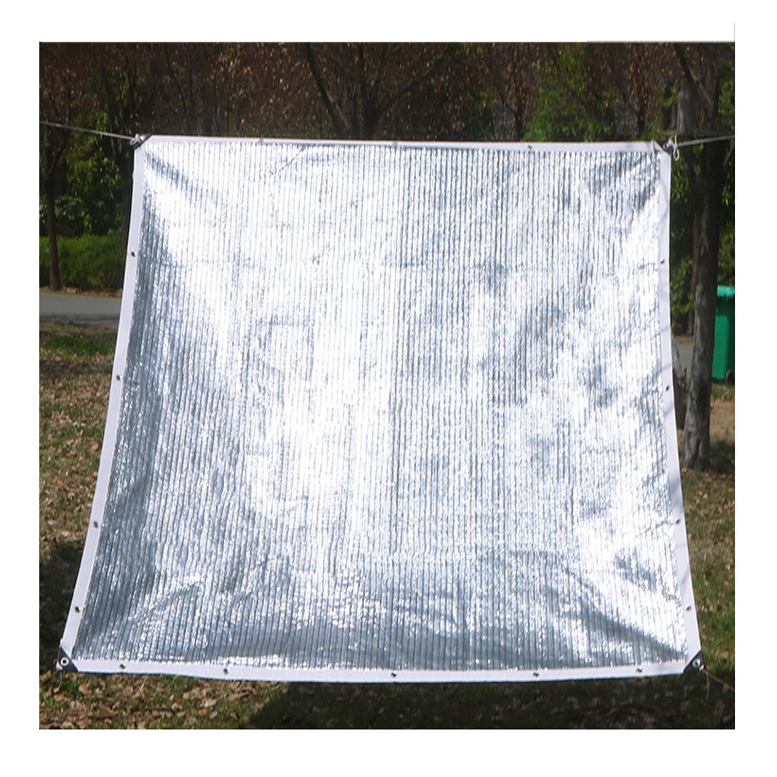 Zewnętrzny baldachim przeciwsłoneczny, 2 x 6 m, folia aluminiowa, odblaskowa, 75% ochrona przed promieniowaniem UV, oddychająca plandeka na patio, do ogrodu i na kemping