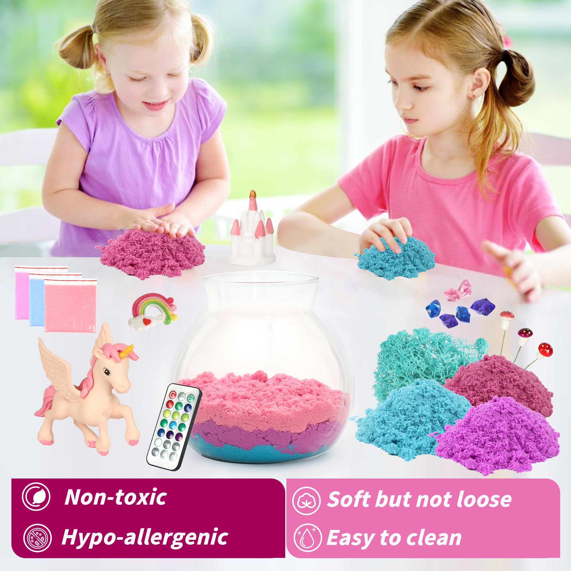 Doyran Regalo unicorno per ragazze, con unicorno luminoso, terrario per bambini, luce notturna fai da te, regalo di compleanno per bambini di età compresa tra 4, 5, 6, 7, 8, 9, 10, 11 e 12 anni