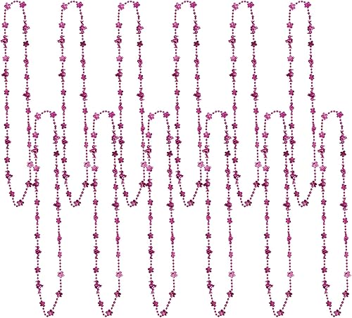 Beistle 12 collares de plástico rosa de flamenco e hibisco para Luau Theme Hawaiian Tropical Party Favors, celebrando contigo desde 1900, 33 pulgadas