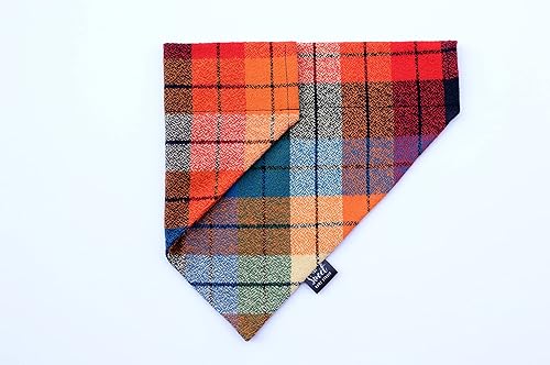 Miniatura 4 de Fall plaid over the collar dog bandana perfect for Halloween, Thanksgiving, Christmas, no tie slip on pet bandana for autumn and winter (Ombre