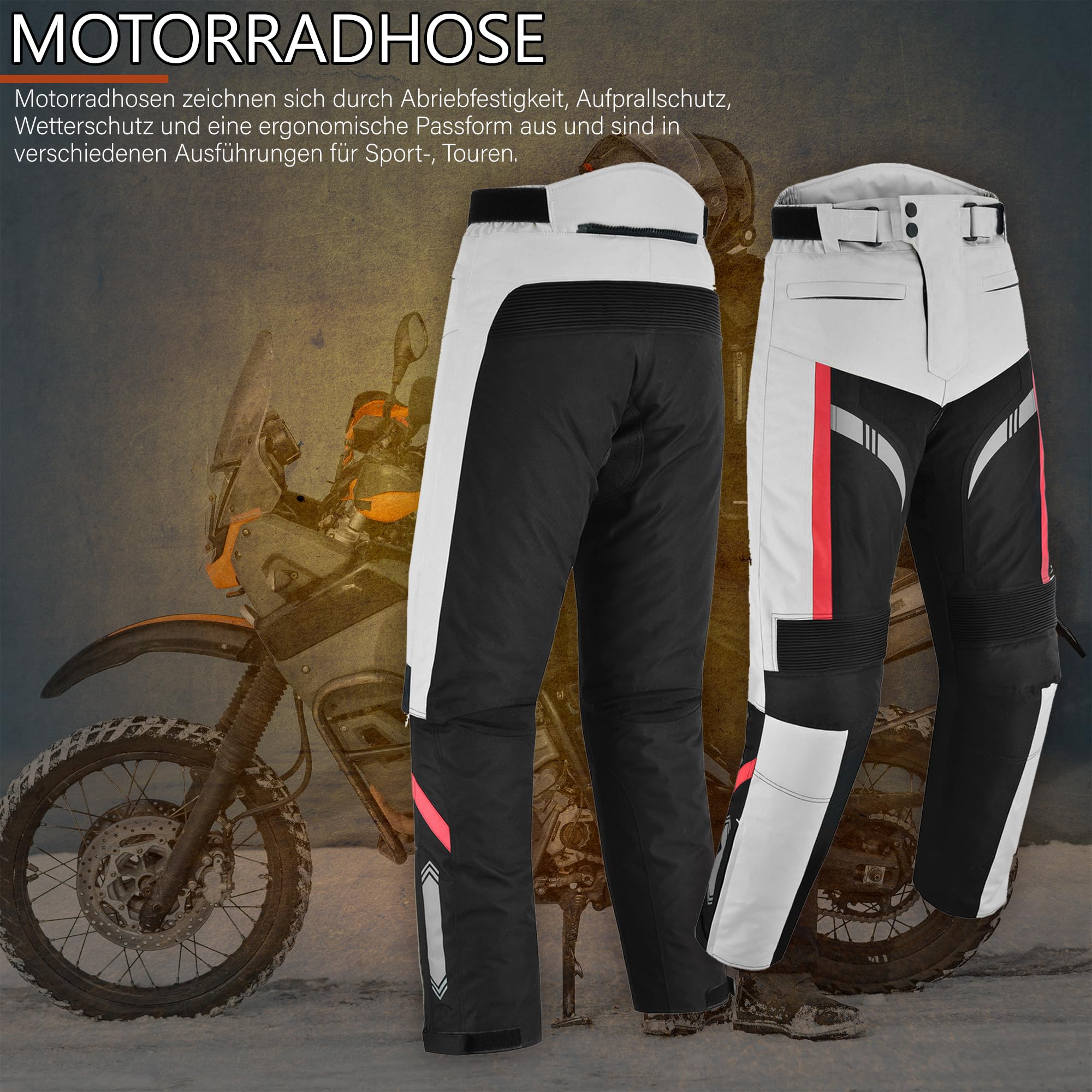 2-teiliger Motorrad-Cordura-Anzug für Herren, Biker-Rennanzug, wasserdichte Schutzjacke mit Hose und CE-Protektoren