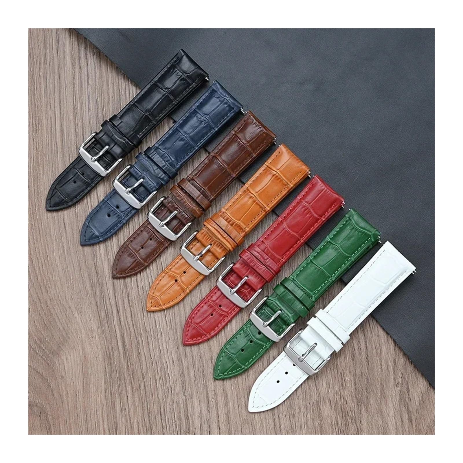 Générique NASUNJIA Bracelet de montre universel en cuir véritable à dégagement rapide, dimensions: 12, 13, 14, 15, 16, 17, 18, 19, 20, 21, 22, 23, 24, 26mm