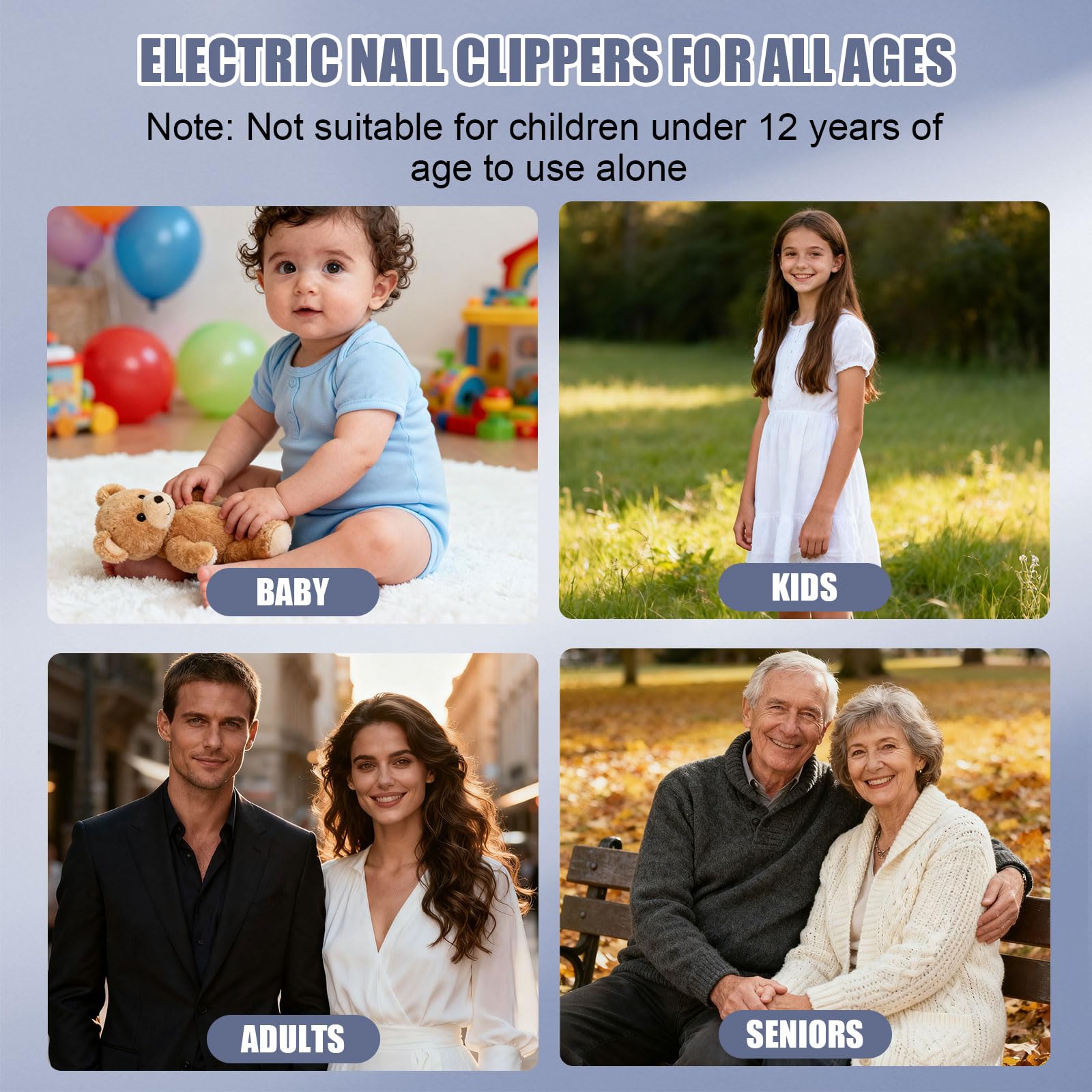 Tagliaunghie elettrico, tagliaunghie elettrico per anziani e adulti, tagliaunghie elettrico per bambini con luce e scarti di unghie, tagliaunghie elettrico automatico e tagliaunghie per unghie e piedi