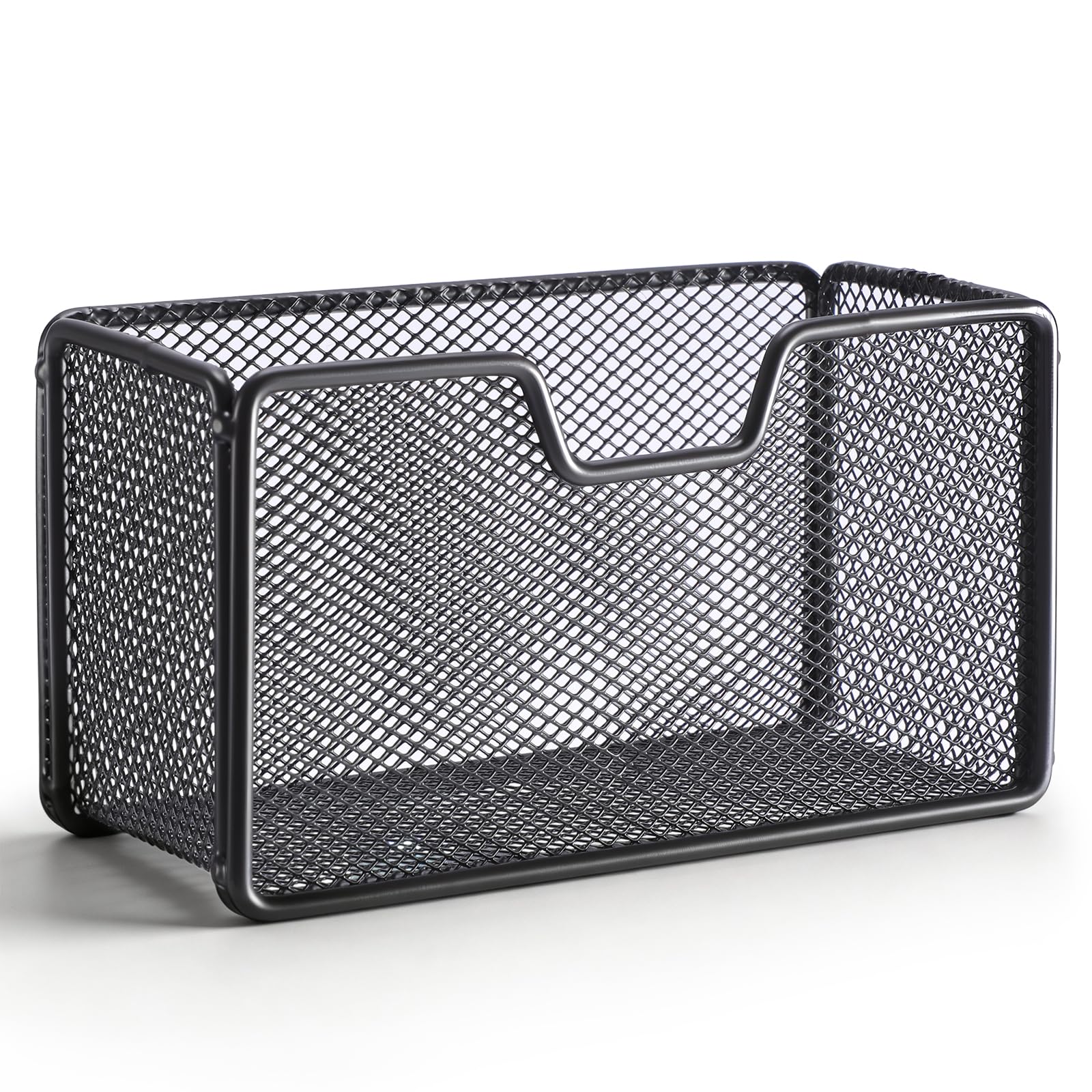 BSTKEY Metal Index Card Holder Business Card Stand, Black Postcard Display Stand Notecard Storage Organizer Desktop Home Office Storage Rack for 3x5 inch Index Card