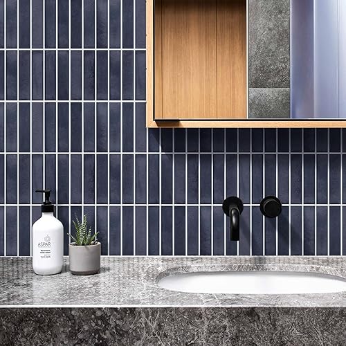 Miniatura 43 de Commomy Azulejos 3D de color verde mate para despegar y pegar, 10 piezas de PVC fino de 11.8 x 11.8 pulgadas para cocina, baño, inquilinos, Verde