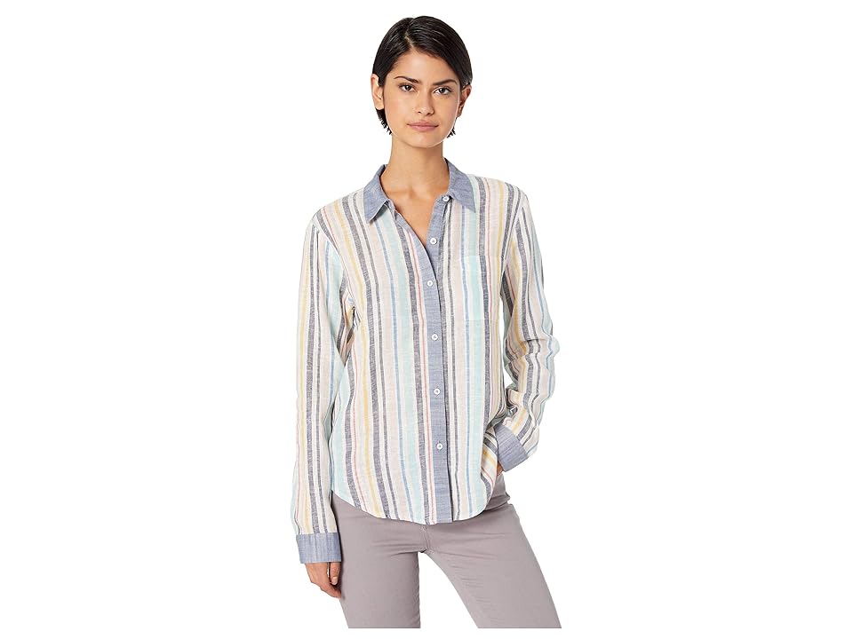 

Splendid Playa Stripe Button Down Woven Shirt (Playa Stripe) Women's Clothing, Multi