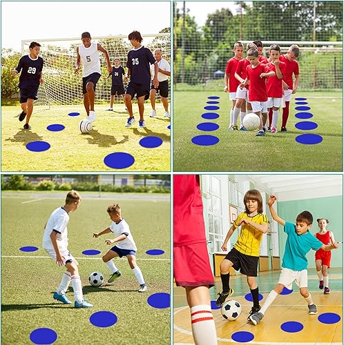 Miniatura 6 de ZIECE - Marcadores de goma para el suelo, 9 pulgadas, conos planos antideslizantes para niños, fútbol, baloncesto, deportes, entrenamiento de