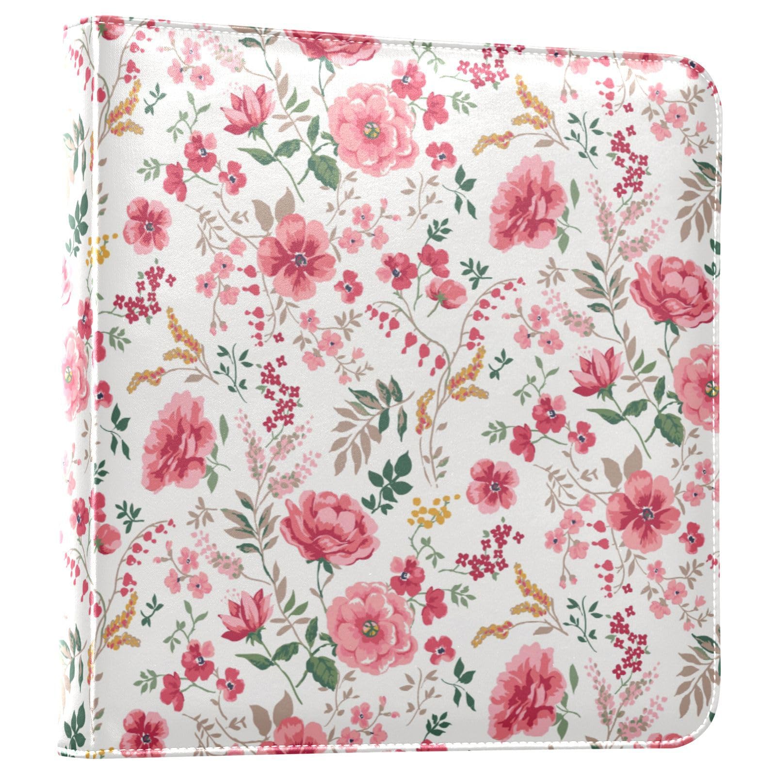 Álbum de fotos para fotos, autoadhesivo, estantería de fotos, álbumes familiares para fotos, 15,2 x 20,3 cm, flores blancas y rojas