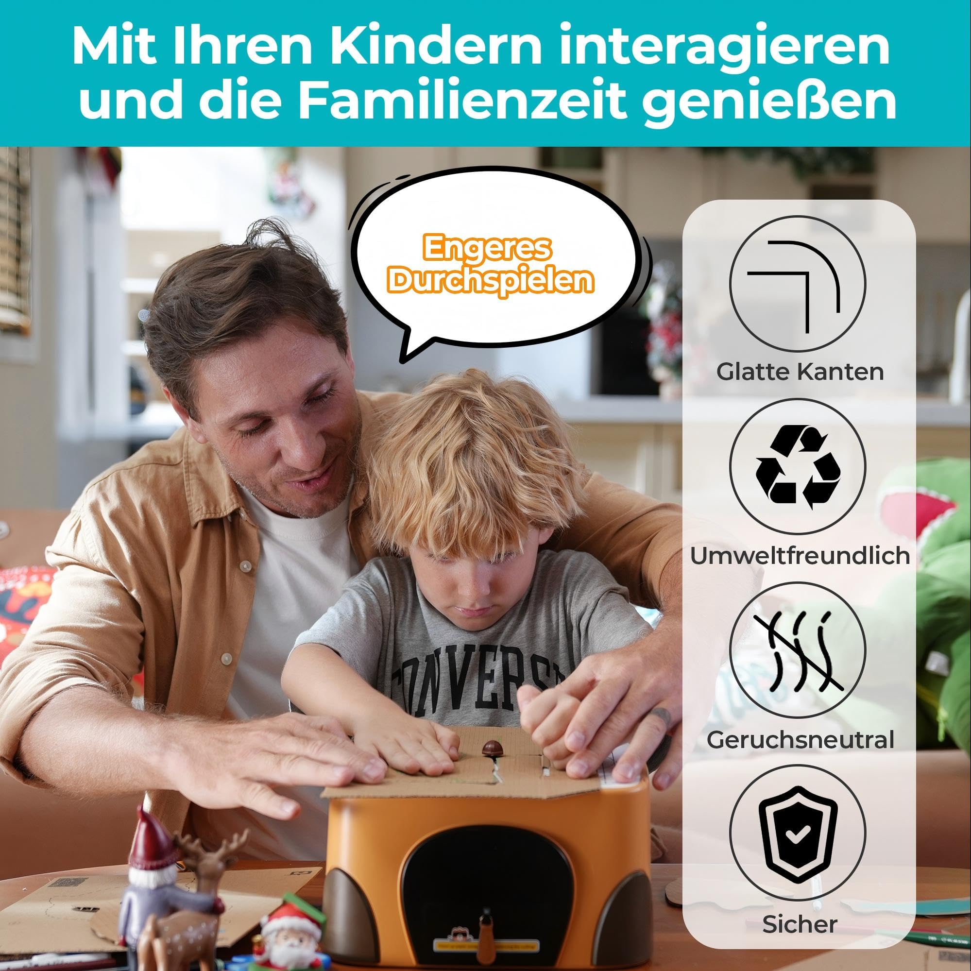 Elektrischer Kartonschneider für Kinder, Sicherer Cardboard Cutter, STEAM Lernspielzeug für Jungen und Mädchen ab 5 Jahren, Upcycling-Werkzeug für DIY Technik und Kreativität